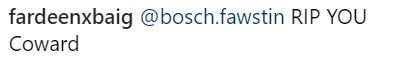 Bosch Fawstin threats