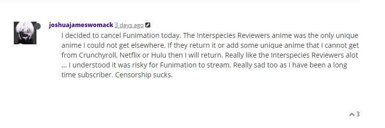 Funimation fired the translator for Interspecies Reviewers