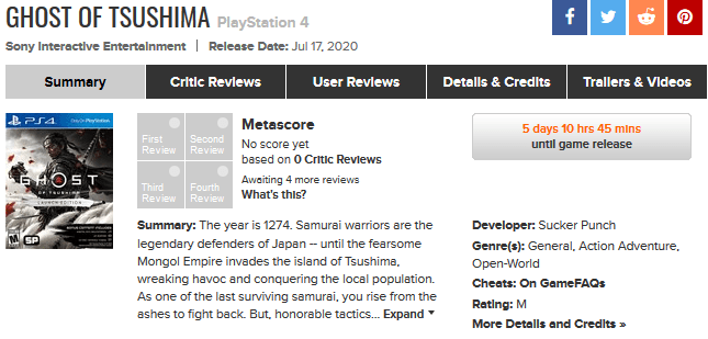 Metacritic Moves to Prevent Sitewide User Reviews Prior to Official Releases In Response to The Last of Us II