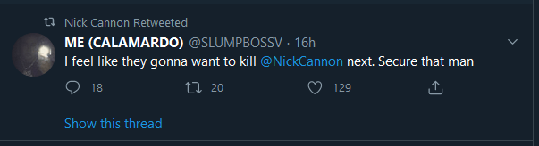 Nick Cannon retweet assassination 1