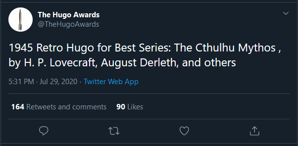 Hugo Twitter Lovecraft win