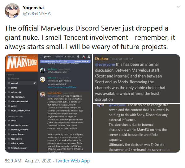 Senran Kagura Publisher Marvelous Bans “Any Fan-Service or Sexually Suggestive Content” From Official Discord Server