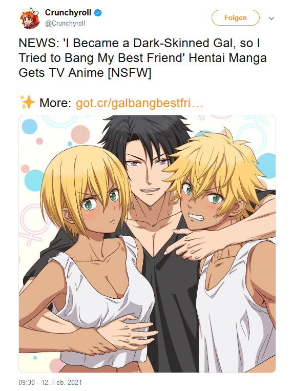 Crunchyroll Apologizes For Announcing Accurate English Title For “I Became  a Dark-Skinned Gal, So I Tried to Bang My Best Friend” Anime - Bounding  Into Comics