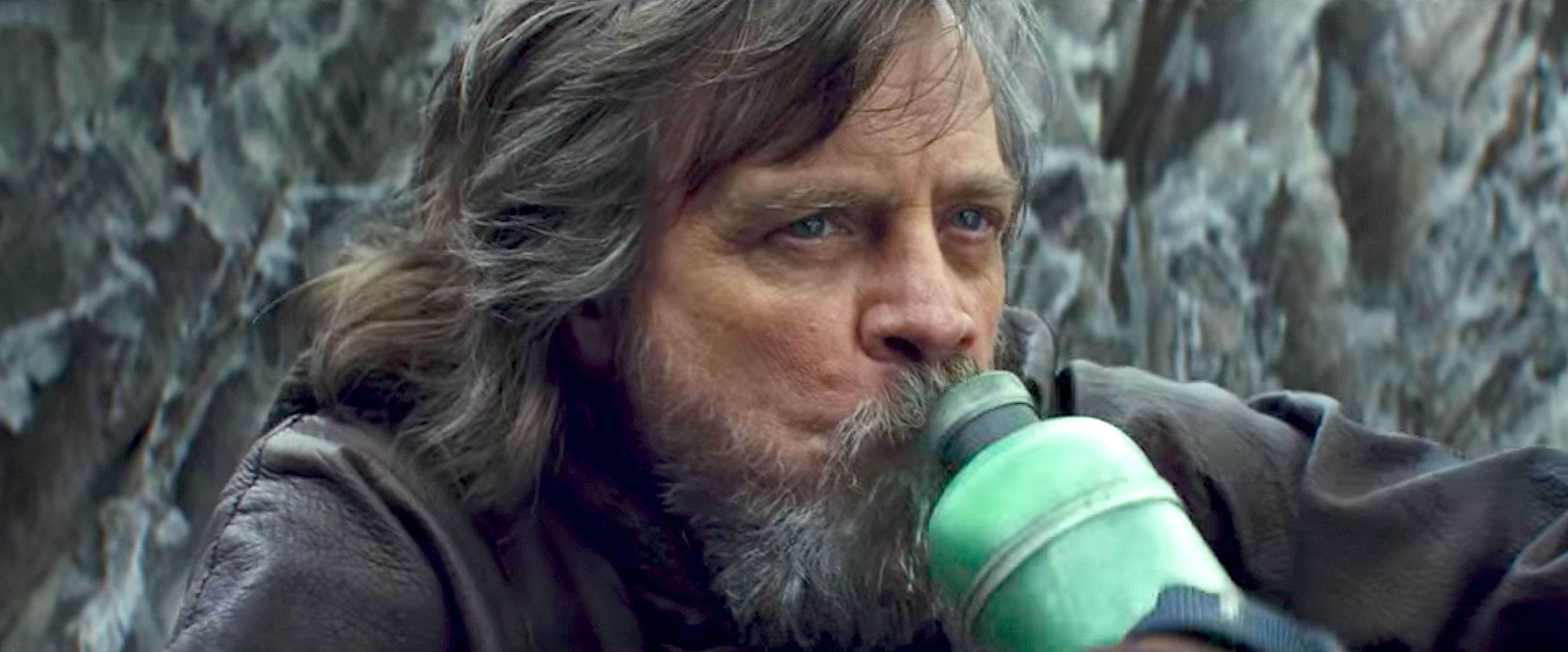 Mark Hamill as Luke Skywalker in one of 'The Last Jedi's' (2017) most notorious and controversial scenes