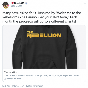 gina carano welcome to the rebellion shirt