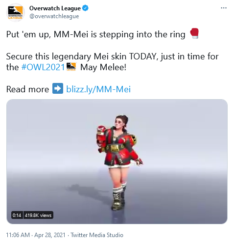 Forstyrret gås indendørs Wokies Accuse New Overwatch MMA-Themed Skin Of Racism For Depicting Mei  With Cornrow Hairstyle - Bounding Into Comics
