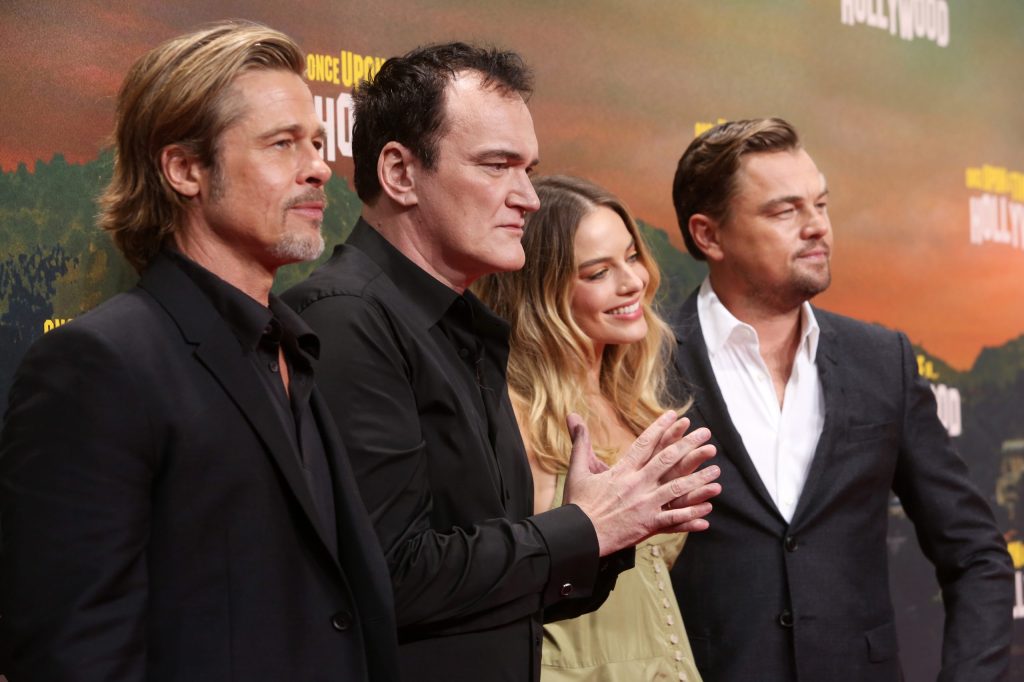 ONCE UPON A TIMEÉ IN HOLLYWOOD Deutschland premiere Berlin, 1. August 2019 (L-R) Brad Pitt, Quentin Tarantino, Margot Robbie und Leonardo Di Caprio
