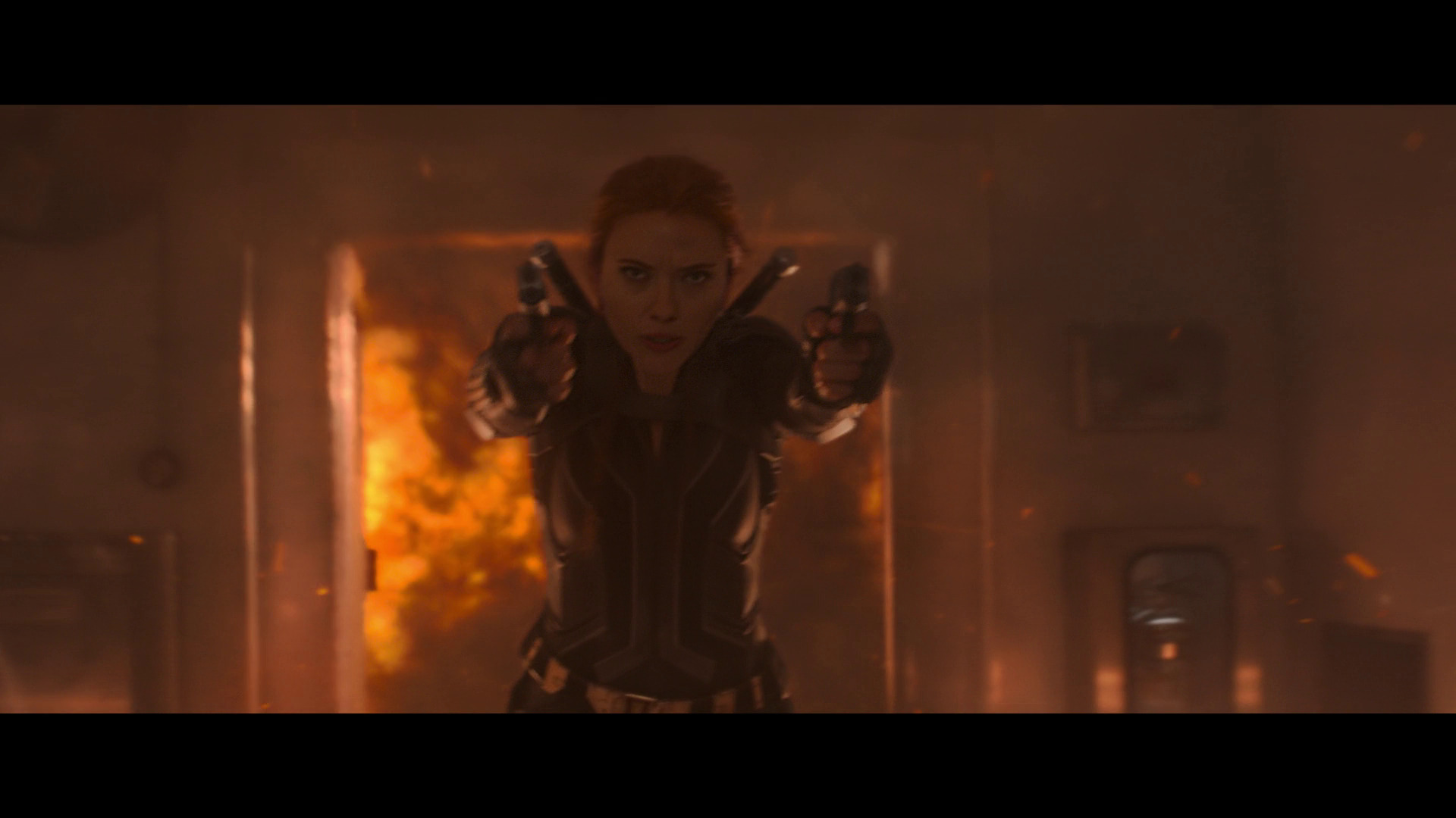 Natasha (Scarlett Johansson) prepares to fight her way out of the Red Room in Black Widow (2021), Marvel Entertainment via Blu-ray