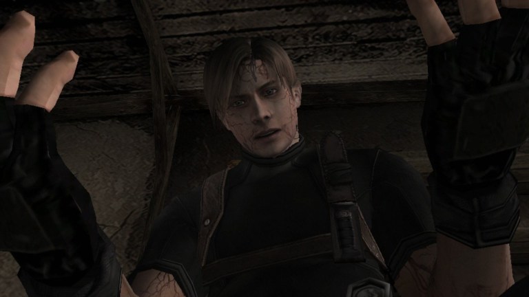 Leon S. Kennedy (Toshiyuki Morikawa/Paul Mercier) becomes infected with the Las Plagas parasite in Resident Evil 4 (2005), Capcom