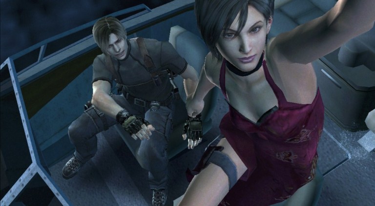 Ada Wong (Sally Cahill) leaves Leon (Paul Mercier) to fend for himself in Resident Evil 4 (2005), Capcom