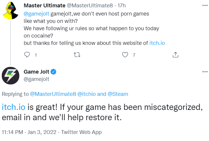 Game Jolt Bans Pornographic Games, Replies To Concerned Users With Sassy  GIFs And Snarky Comments - Bounding Into Comics