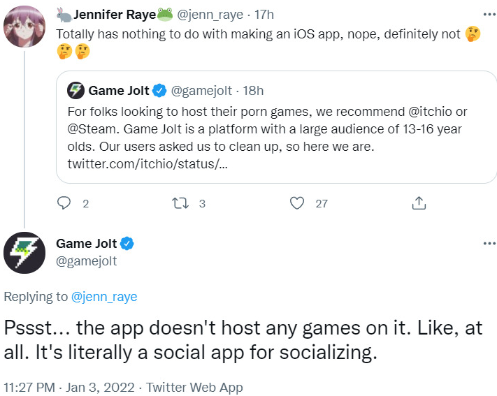 Game Jolt Bans Pornographic Games, Replies To Concerned Users With Sassy  GIFs And Snarky Comments - Bounding Into Comics