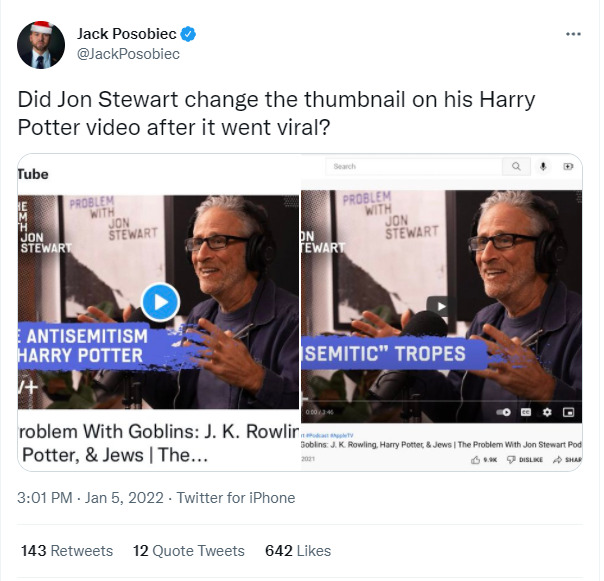 Damage Control: Jon Stewart Now Claims He Never Accused J.K. Rowling Of ...