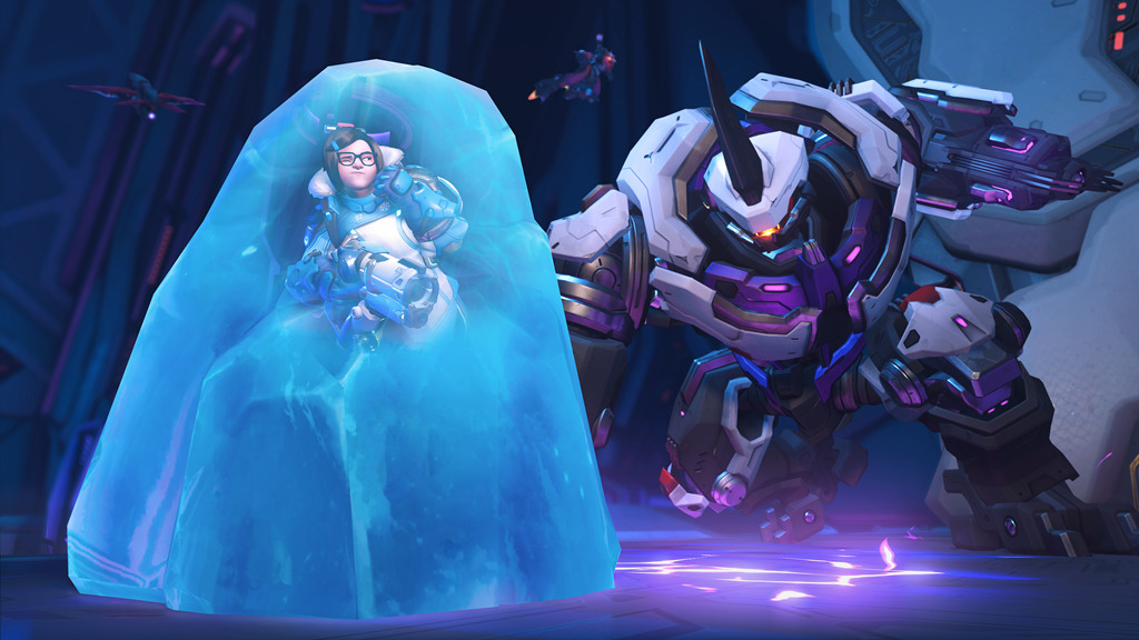 Mei (Elise Zhang) protects herself from an Omnic in Overwatch 2 (2022), Activision Blizzard