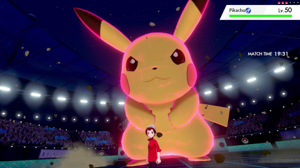 Pikachu (Ikue Ōtani) goes Dynamax mode in Pokémon Sword and Shield (2019), Nintendo, The Pokemon Company