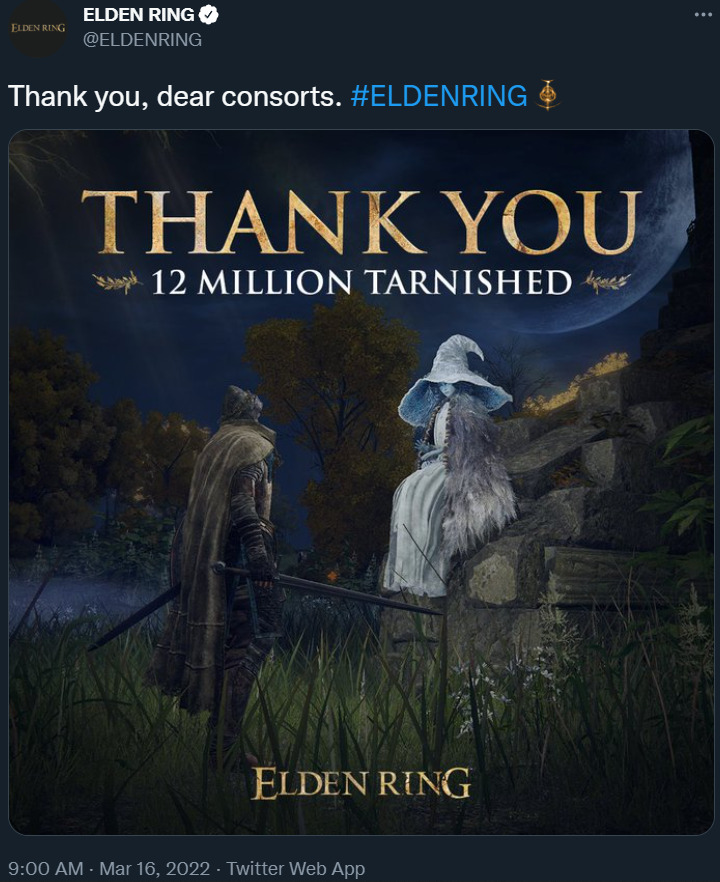 Elden Ring Sales Top 12 Million Copies Worldwide, FromSoftware
