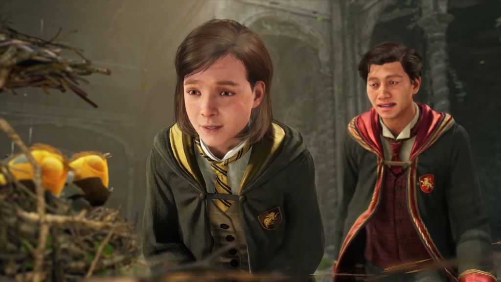Poppy Sweeting (Alice Haldane) is fascinated by a freshly hatched fantastic beast in Hogwarts Legacy (2022), Warner Bros. Interactive