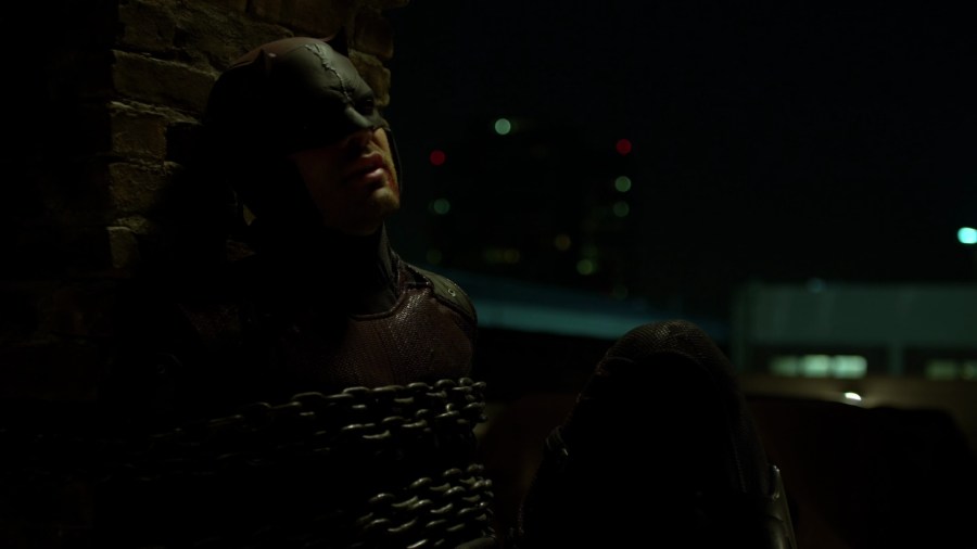 The Punisher (Jon Bernthal) forces Daredevil (Matt Murdock) to confront his morality in Daredevil Season 2 Episode 3 "New York's Finest" (2016), Marvel Entertainment