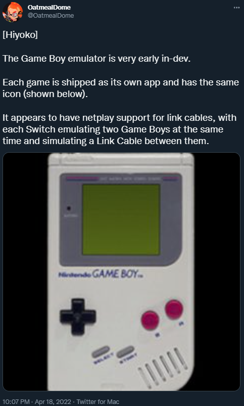 Leaked Game Boy emulators for Switch were made by Nintendo, experts suggest