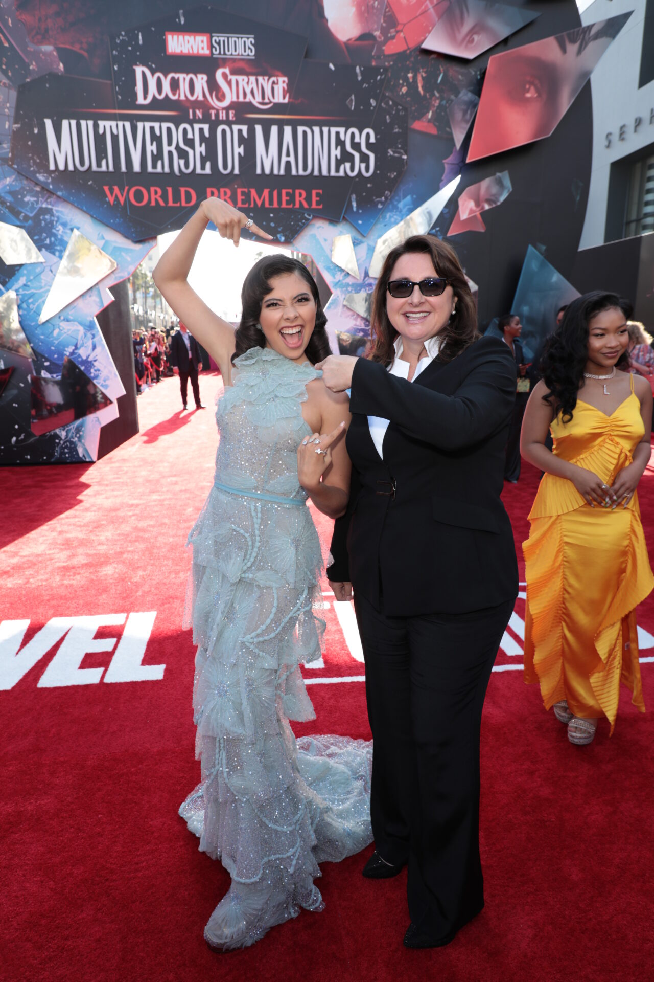 Xochitl Gomez and Executive Producer Victoria Alonso attend the Doctor Strange in the Multiverse of Madness World Premiere at the Dolby Theatre in Hollywood, CA on Monday, May 2, 2022. (photo: Alex J. Berliner/ABImages)