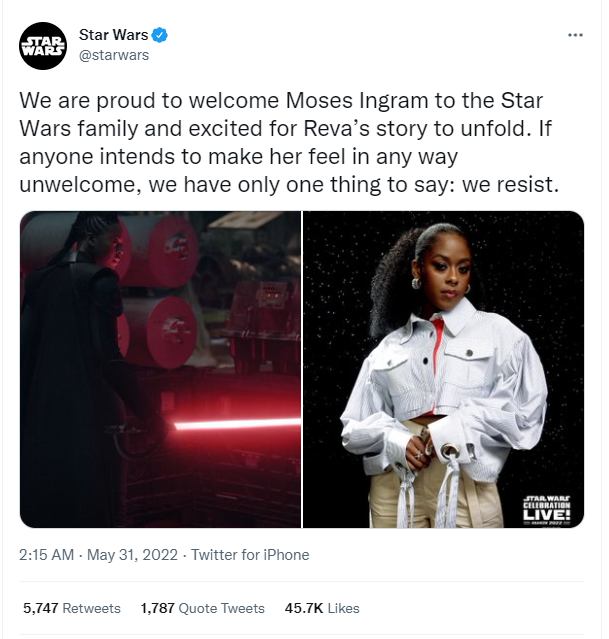 Moses Ingram gets to grips with lightsaber ahead of Star Wars spin-off  mini-series - Mirror Online