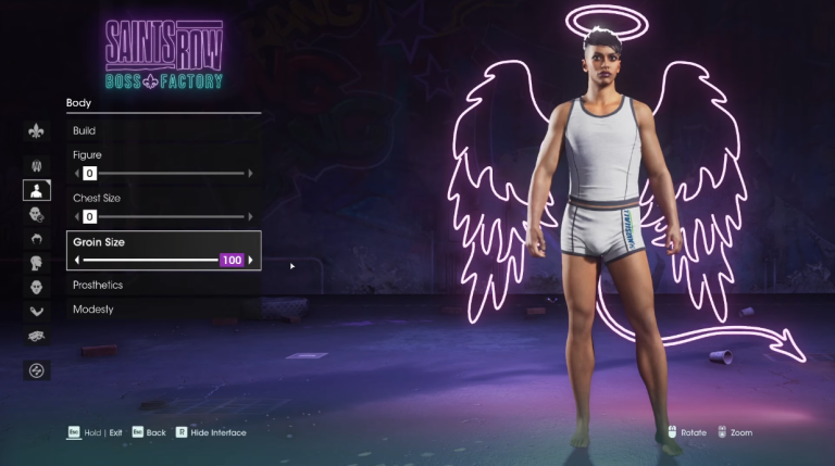 A player dives in to the character creator in Saints Row (2022), Deep Silver