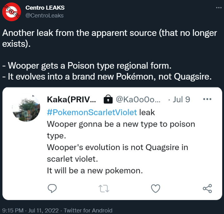 Pokémon Scarlet/Violet Evolutions Leak, Send Fans Spiraling