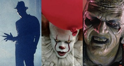 Split image of Freddy Krueger, Pennywise and Pinhead