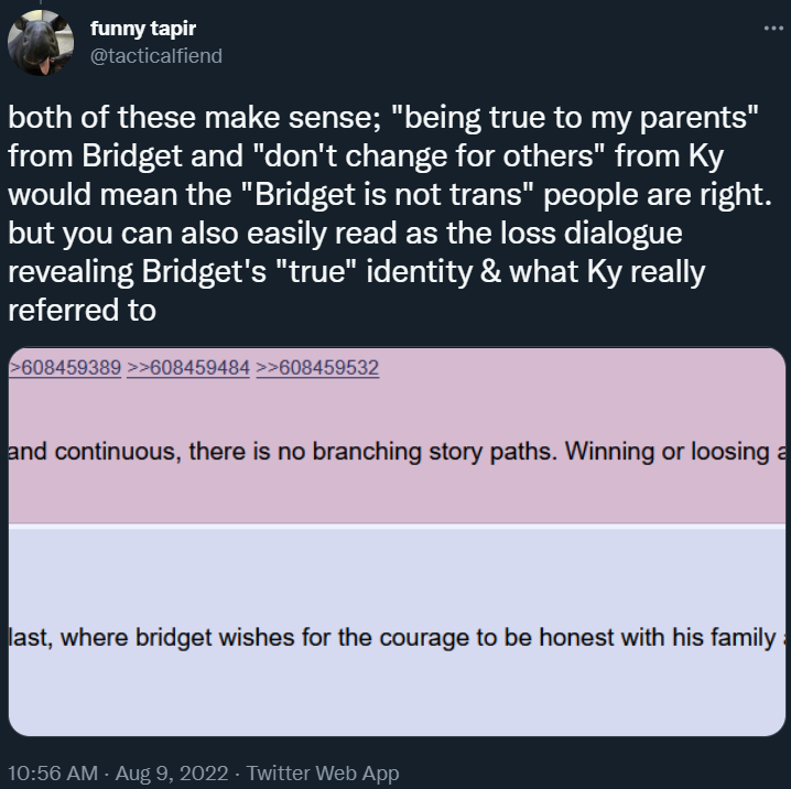 Bridget Was Always Trans, Localization Addict, Bridget