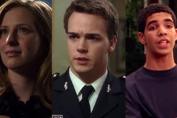 Split image of Holly, Sean and Jimmy from Degrassi: The Next Generation