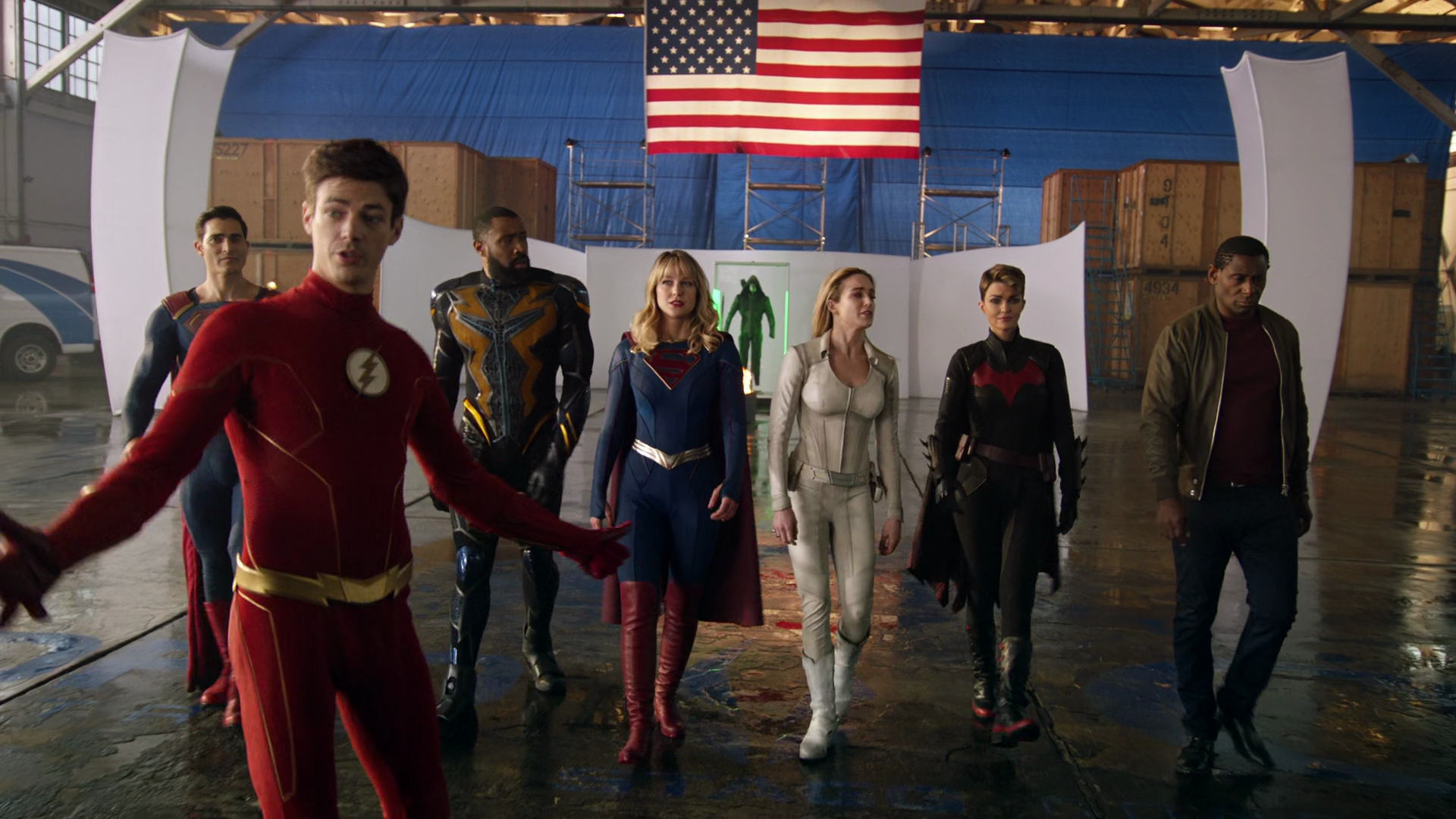 The Justice League officially assembles in Supergirl Season 5 Episode 9 "Crisis on Infinite Earths Part One" (2019), The CW