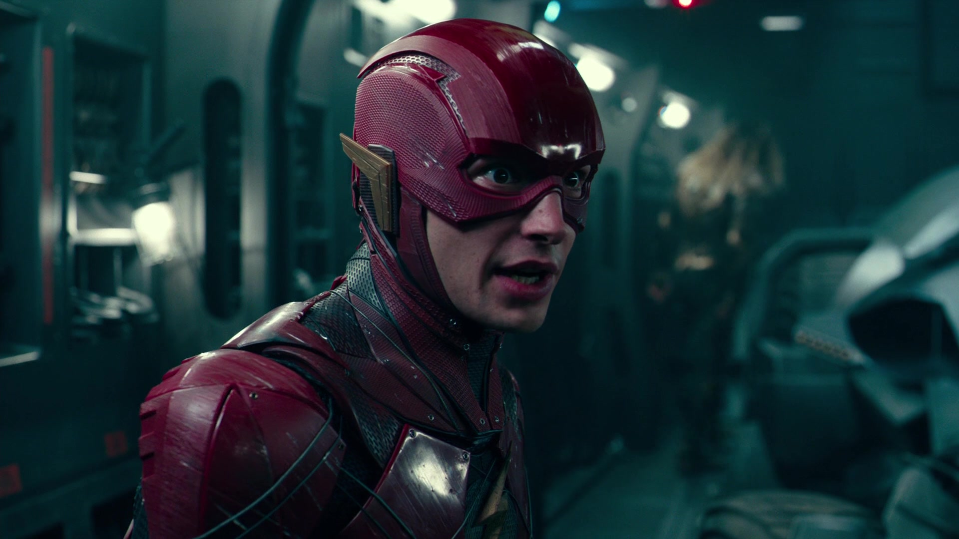The Flash (Ezra Miller) asks the team for advice in Zack Snyder's Justice League (2021), Warner Bros. Entertainment