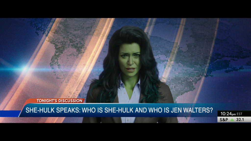 Jen (Tatiana Maslany) attempts to win back some publicity for her firm in She-Hulk: Attorney at Law Season 1 Episode 3 “The People vs. Emil Blonsky” (2022), Marvel Entertainment