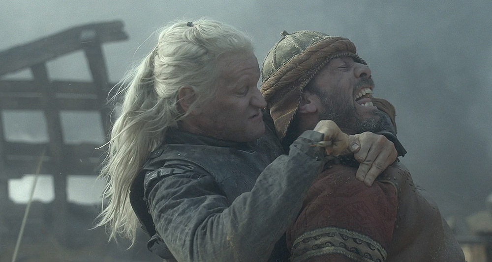 Daemon Targaryen battles the Crabfeeder's men in House of the Dragon, HBO