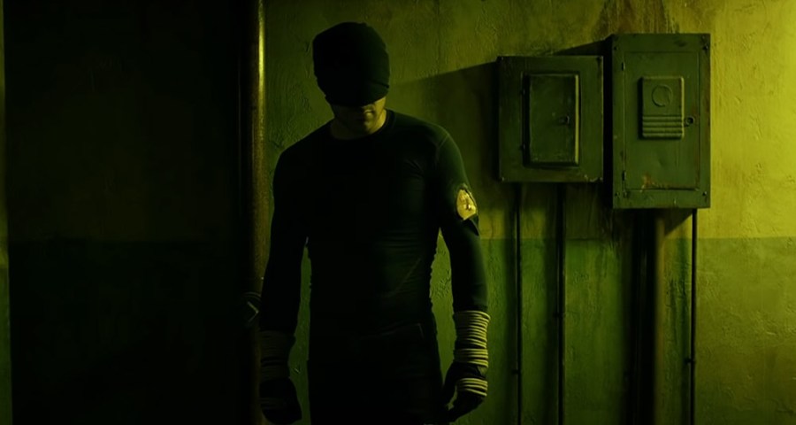 Daredevil prepares for the famous hallway fight in the original Netflix series