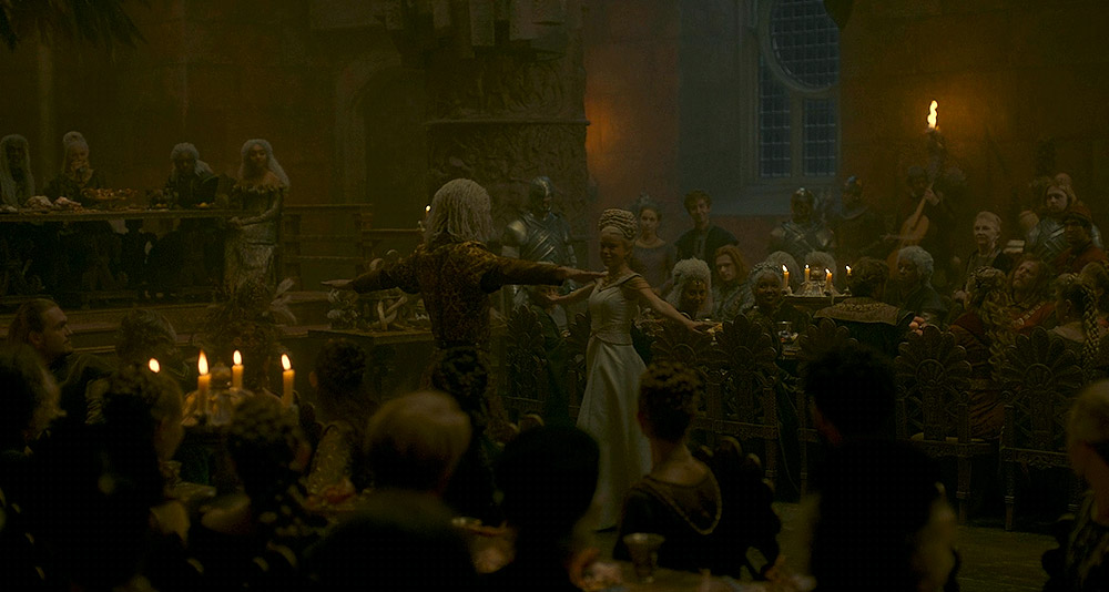 Rhaenyra and Laenor dance in House of the Dragon, HBO
