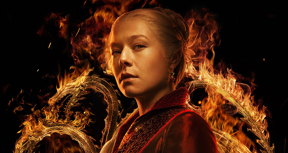 Promo image of Rhaenyra Targaryen in House of the Dragon, HBO