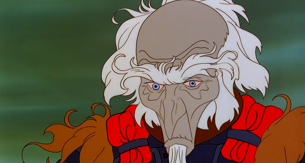 King Haggard confronts Amalthea in The Last Unicorn, Rankin/Bass Productions