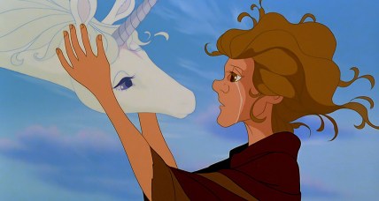 The Unicorn reunites with Molly Grue in The Last Unicorn, Rankin/Bass Productions