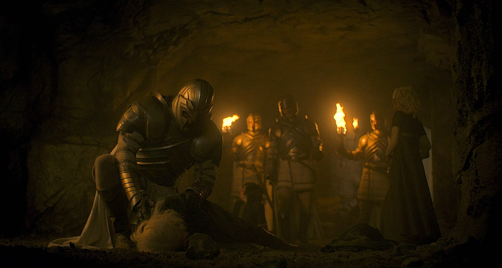 Knights rush to a wounded Aemond in House of the Dragon, HBO