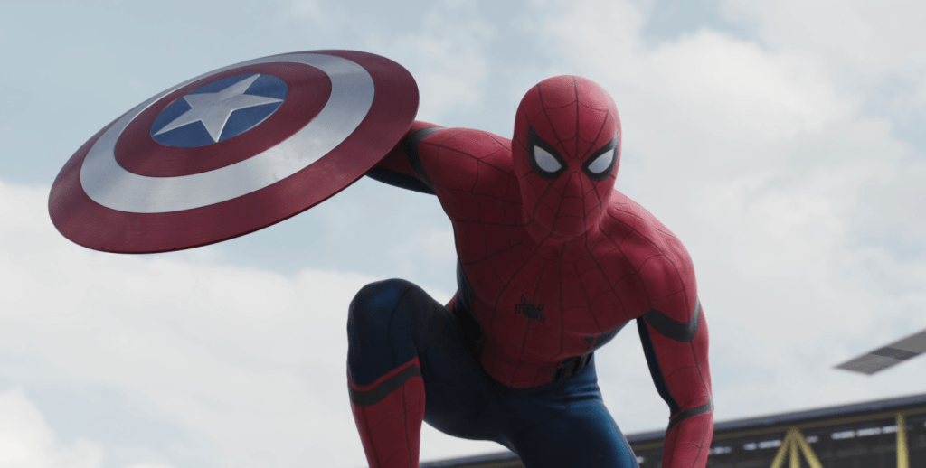 Spider-Man (Tom Holland) makes his Marvel Cinematic Universe debut in Captain America: Civil War (2016), Marvel Entertainment via Blu-ray