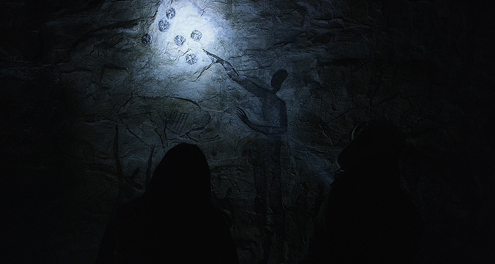 A carving in an Earth cave in Prometheus, 20th Century Fox
