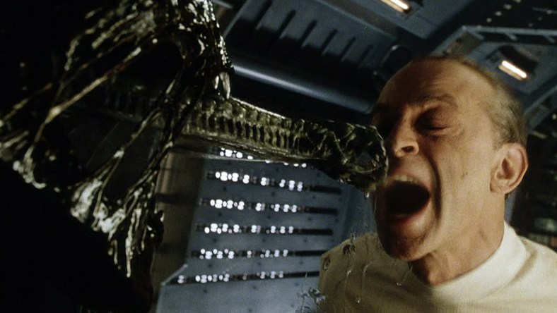 Gediman taunts a xenomorph in Alien Resurrection, 20th Century Fox