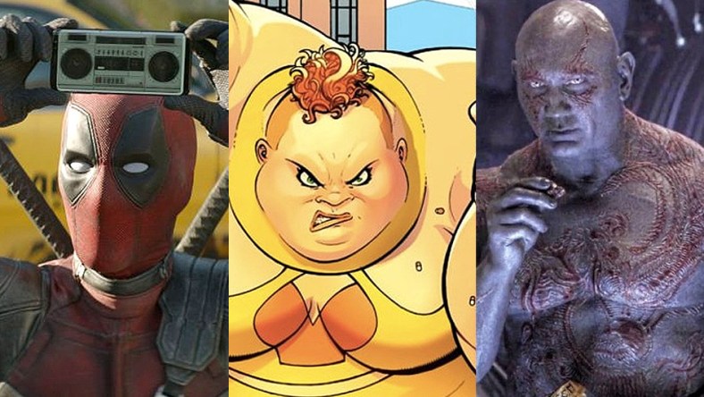 Split image of Deadpool, Big Bertha and Drax the Destroyer