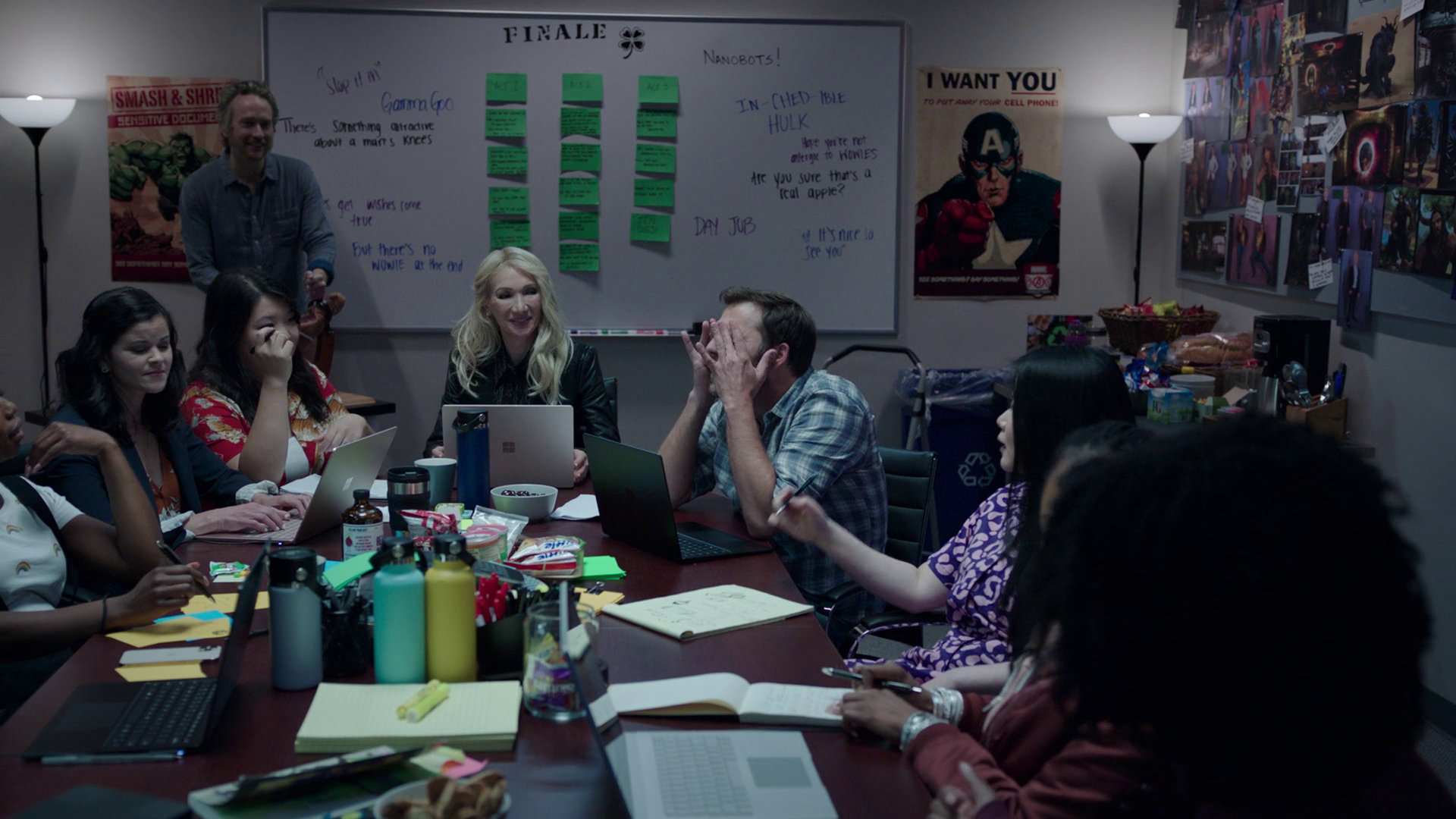 She-Hulk (Tatiana Maslany) visits the series' writer room in She-Hulk: Attorney at Law Season 1 Episode 9 "Whose Show Is This?" (2022), Marvel Entertainment via Disney Plus