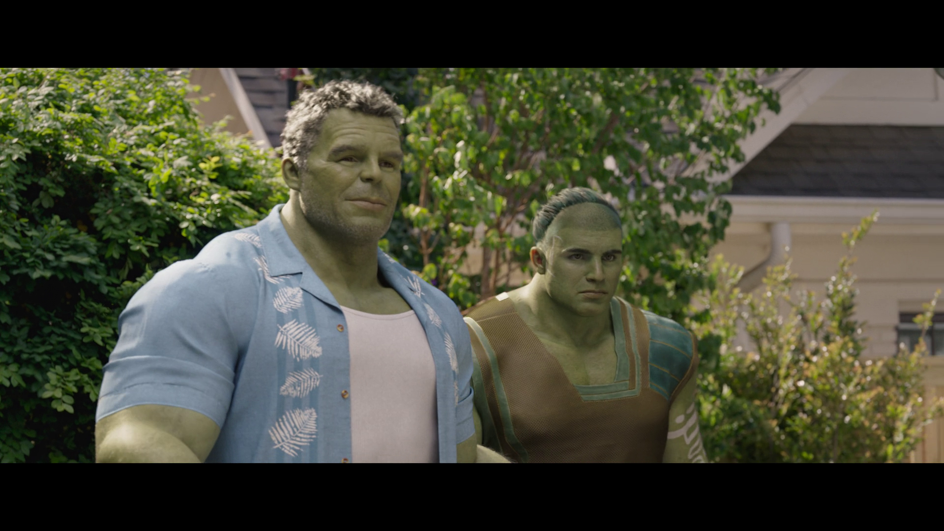 Bruce Banner (Mark Ruffalo) introduces his family to his son Skaar (Wil Deusner)in She-Hulk: Attorney at Law Season 1 Episode 9 "Whose Show Is This?" (2022), Marvel Entertainment