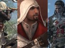 Split image of characters from Assassin's Creed