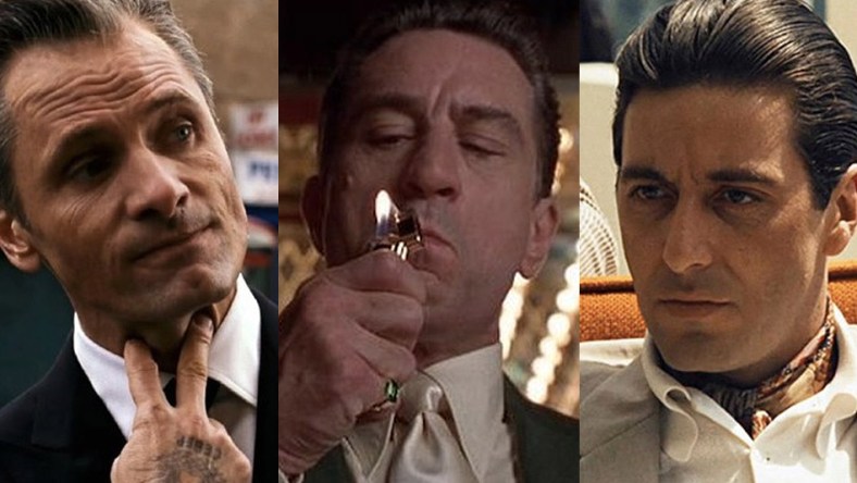 Split image of Eastern Promises, Casino and The Godfather Part II