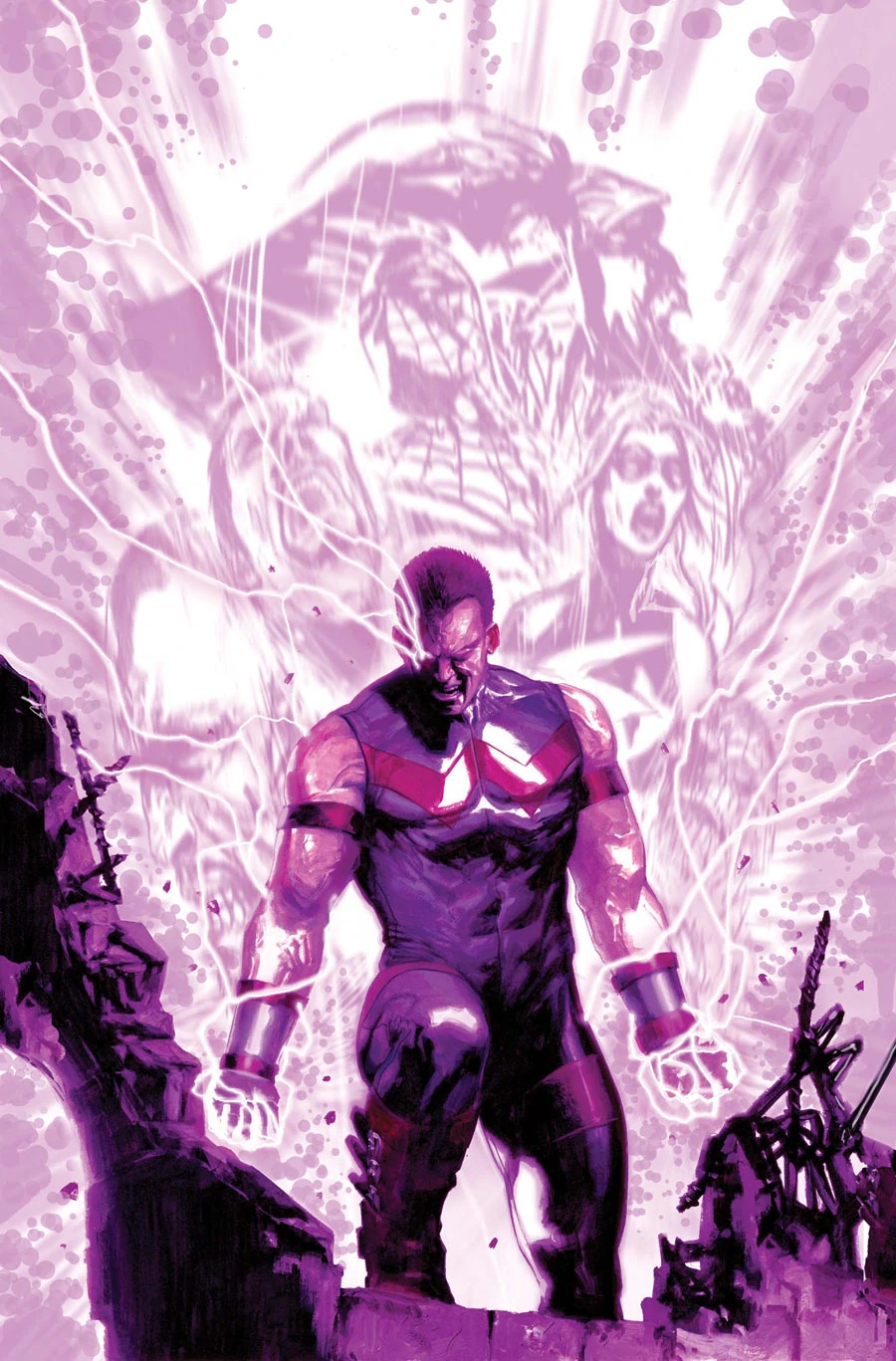 Wonder Man declares war on Earth's Mightiest Heroes on Gabriele Dell'otto, Mark Bagley, Andy Lanning and Frank Martin Jr.'s cover to New Avengers Annual Vol. 2 #1 "The Revengers!" (2011`), Marvel Comics
