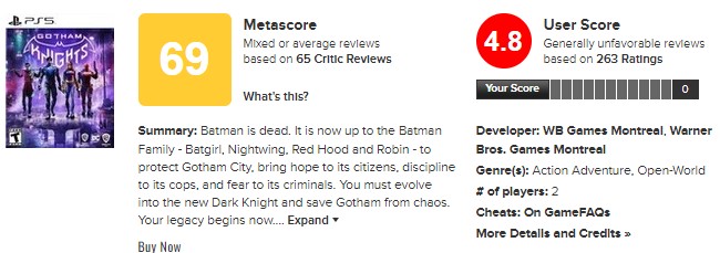 Games Like 'Gotham Knights' to Play Next - Metacritic